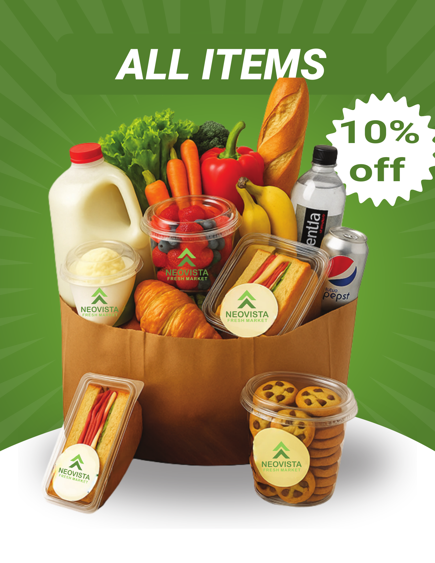 NeoVista all items ten percent off grocery promotion